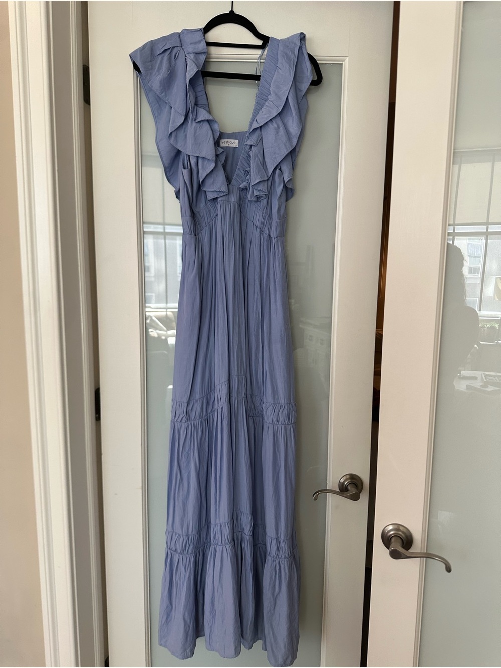 Vestique Light Blue Ruffled Maxi Dress